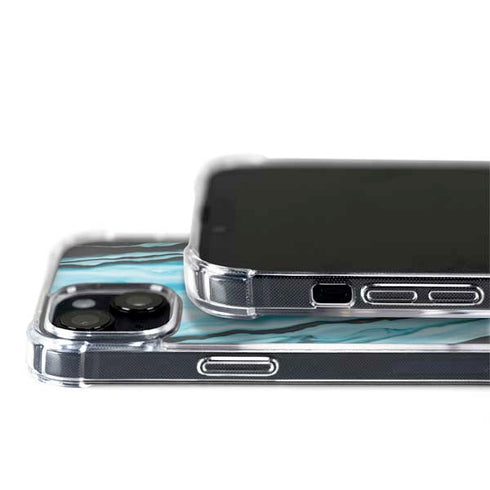Aqua Blue Marble Ink iPhone 15 MagSafe Case